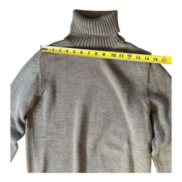 Zanone Men's Wool Turtleneck Neck Mid Gauge Ribbed Knit Brown Small 48 | Slowear - Picture 4 of 10